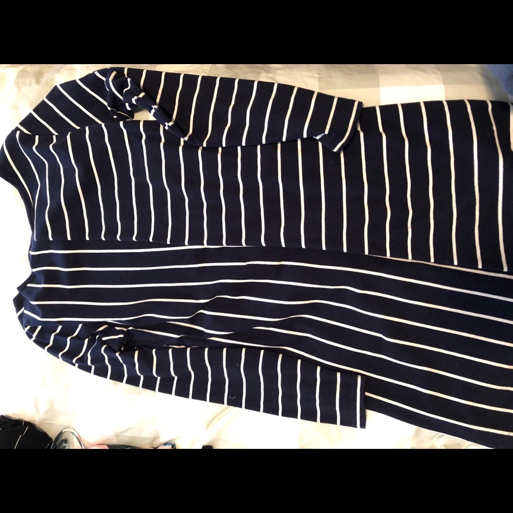 Navy and white dress